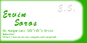 ervin soros business card